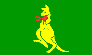 [Boxing kangaroo flag]