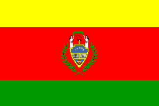 Flag of Bolivia in 1826 (unequal stripes variation)