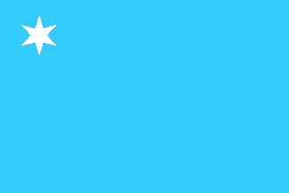 [Blue flag]