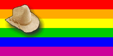 Cowboy hat rainbow flag