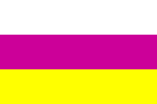 [North Ossetian flag with P stripe]