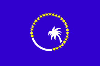 [South Pacific Commission flag with 27 stars]