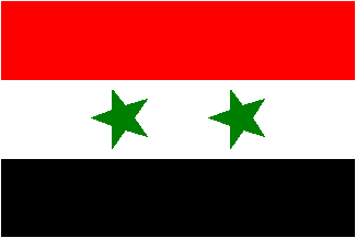 [Syrian flag variant, stars pointing downwards]