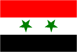 [Syrian flag variant, stars pointing to the hoist]