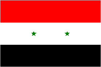 [Syrian flag variant, stars 1/3rd stripe]